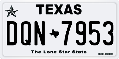TX license plate DQN7953