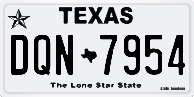 TX license plate DQN7954
