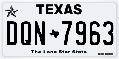 TX license plate DQN7963