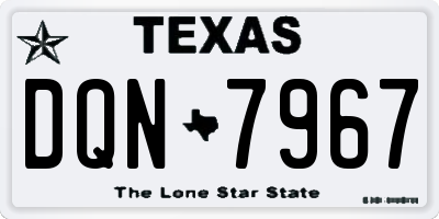 TX license plate DQN7967