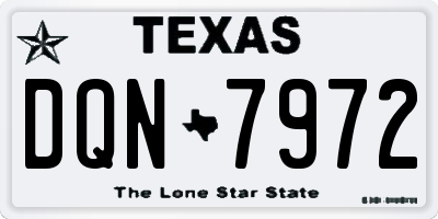 TX license plate DQN7972