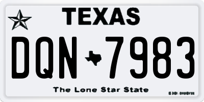 TX license plate DQN7983