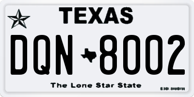 TX license plate DQN8002