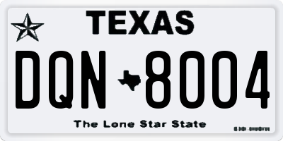 TX license plate DQN8004