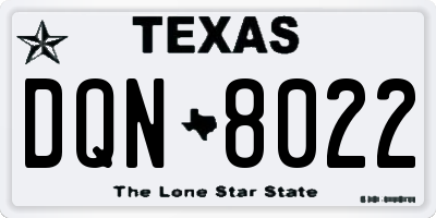TX license plate DQN8022