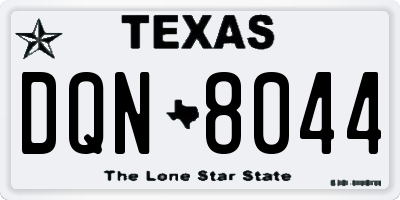TX license plate DQN8044