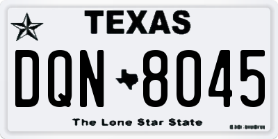 TX license plate DQN8045