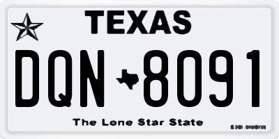 TX license plate DQN8091