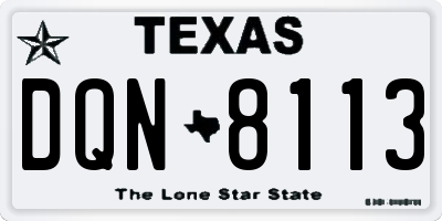 TX license plate DQN8113