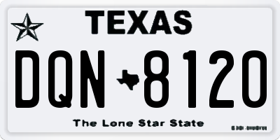 TX license plate DQN8120