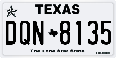 TX license plate DQN8135