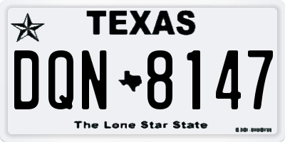 TX license plate DQN8147