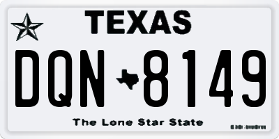 TX license plate DQN8149