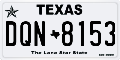 TX license plate DQN8153