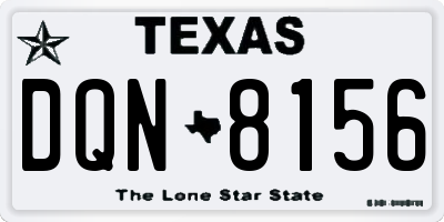 TX license plate DQN8156
