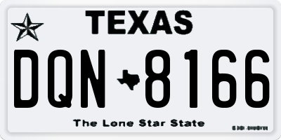 TX license plate DQN8166