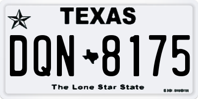 TX license plate DQN8175