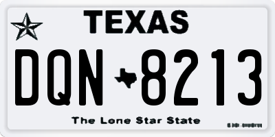TX license plate DQN8213