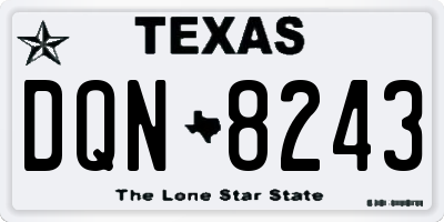 TX license plate DQN8243