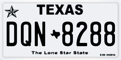 TX license plate DQN8288