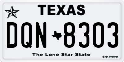 TX license plate DQN8303