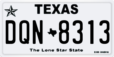 TX license plate DQN8313