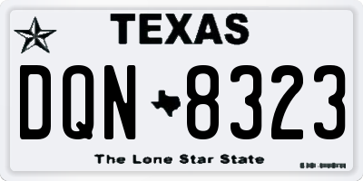TX license plate DQN8323