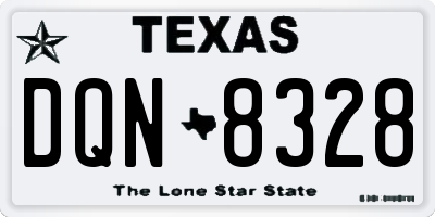 TX license plate DQN8328