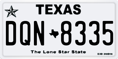 TX license plate DQN8335