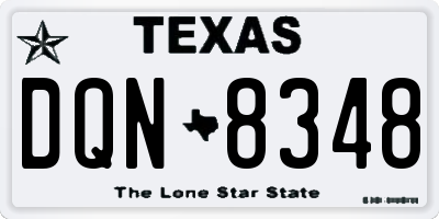 TX license plate DQN8348