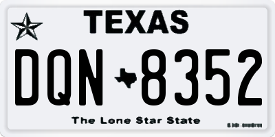 TX license plate DQN8352