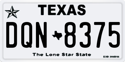 TX license plate DQN8375