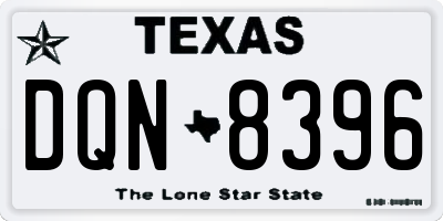 TX license plate DQN8396