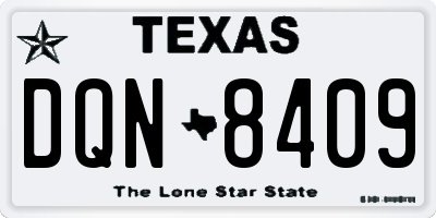 TX license plate DQN8409