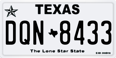 TX license plate DQN8433