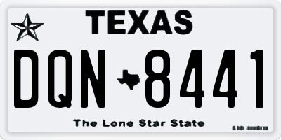 TX license plate DQN8441