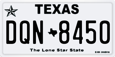 TX license plate DQN8450