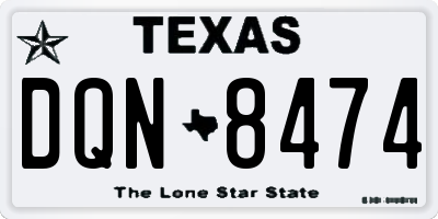TX license plate DQN8474
