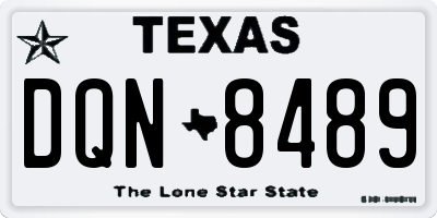 TX license plate DQN8489