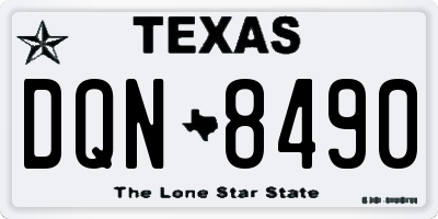 TX license plate DQN8490