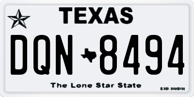 TX license plate DQN8494