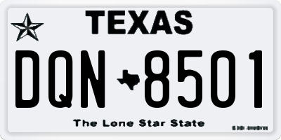 TX license plate DQN8501