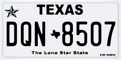 TX license plate DQN8507