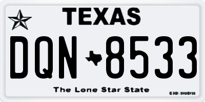 TX license plate DQN8533