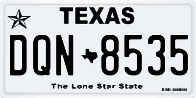 TX license plate DQN8535
