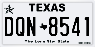 TX license plate DQN8541
