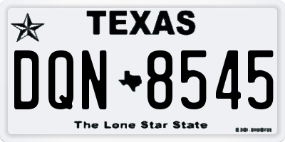 TX license plate DQN8545