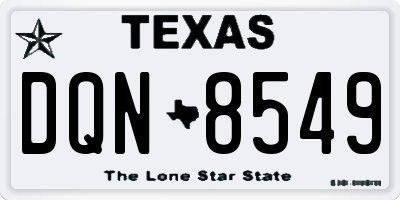 TX license plate DQN8549