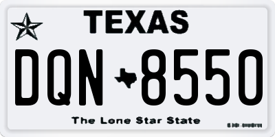TX license plate DQN8550