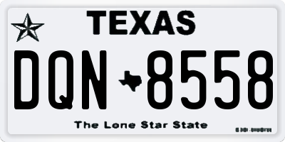 TX license plate DQN8558